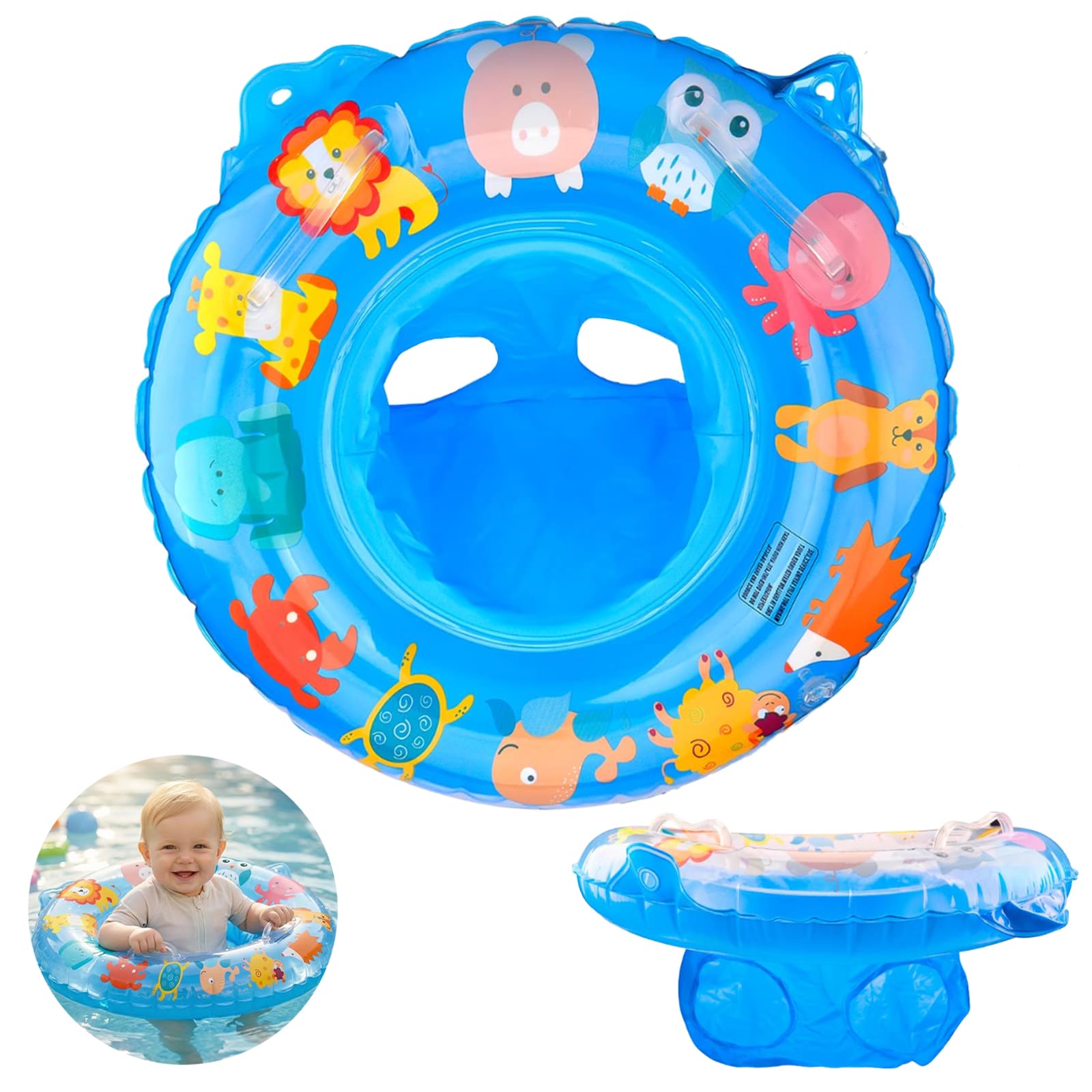 Baby Swimming Float, Inflatable Baby Pool Float with Safety Seat, Pool Accessories, Children Waist Float Ring for Age 6-36 Months, Toddler Bath and Swim Trainging