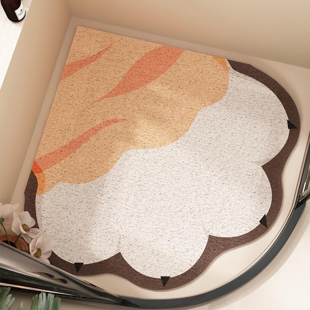 Tapis de luffa en Caoutchouc Doux à séchage Rapide avec Motif Patte de Chat, adapté aux sols de Salle de Bain