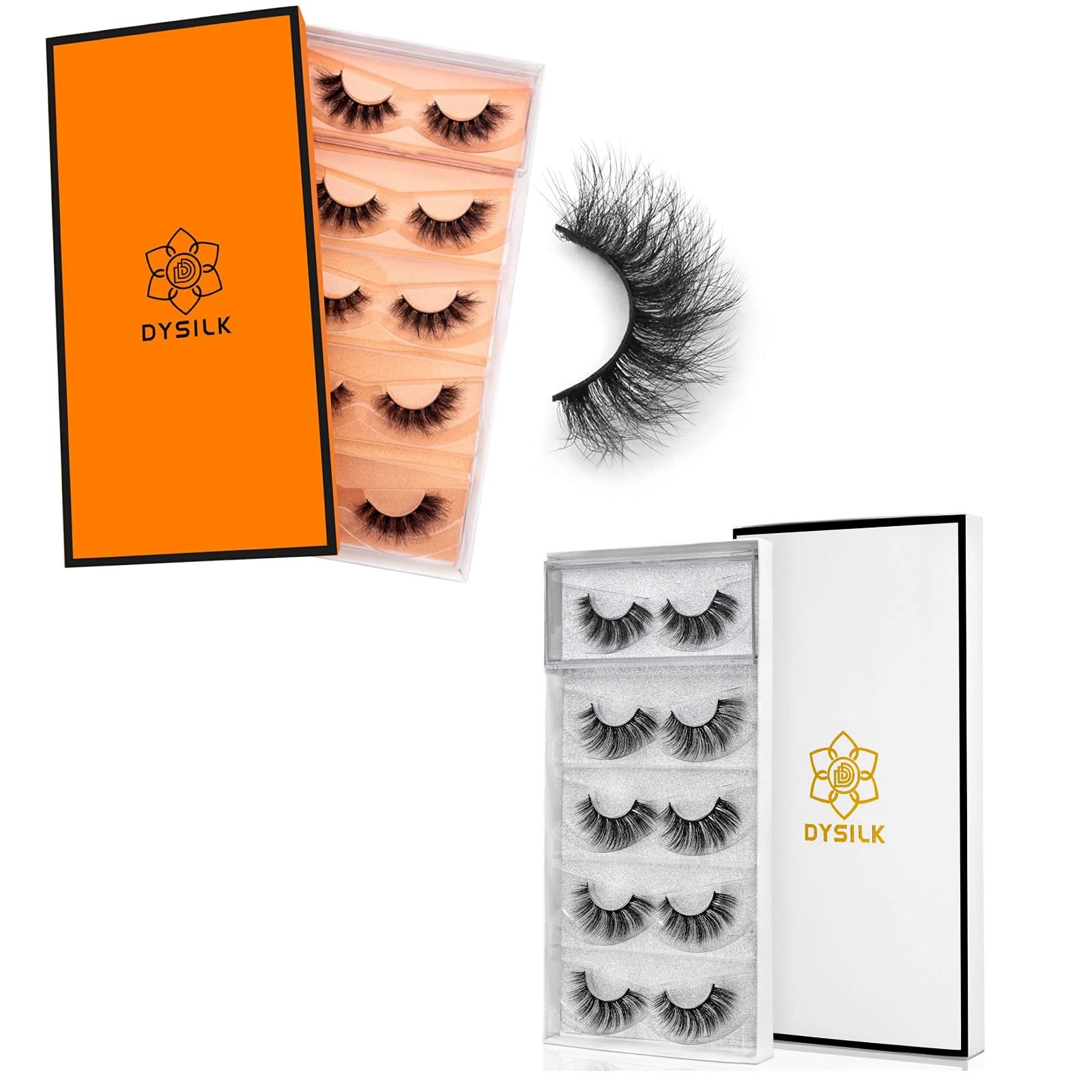 DYSILKFalse Lashes Mink Lash Extension Strip Eyelashes D Curly Lashes Kit