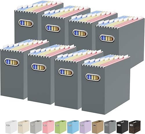 Vista 29 de Caja organizadora de archivos de cartón Oterri para carpetas de archivos colgantes tamaño carta, caja de archivos para escritorio de computadora