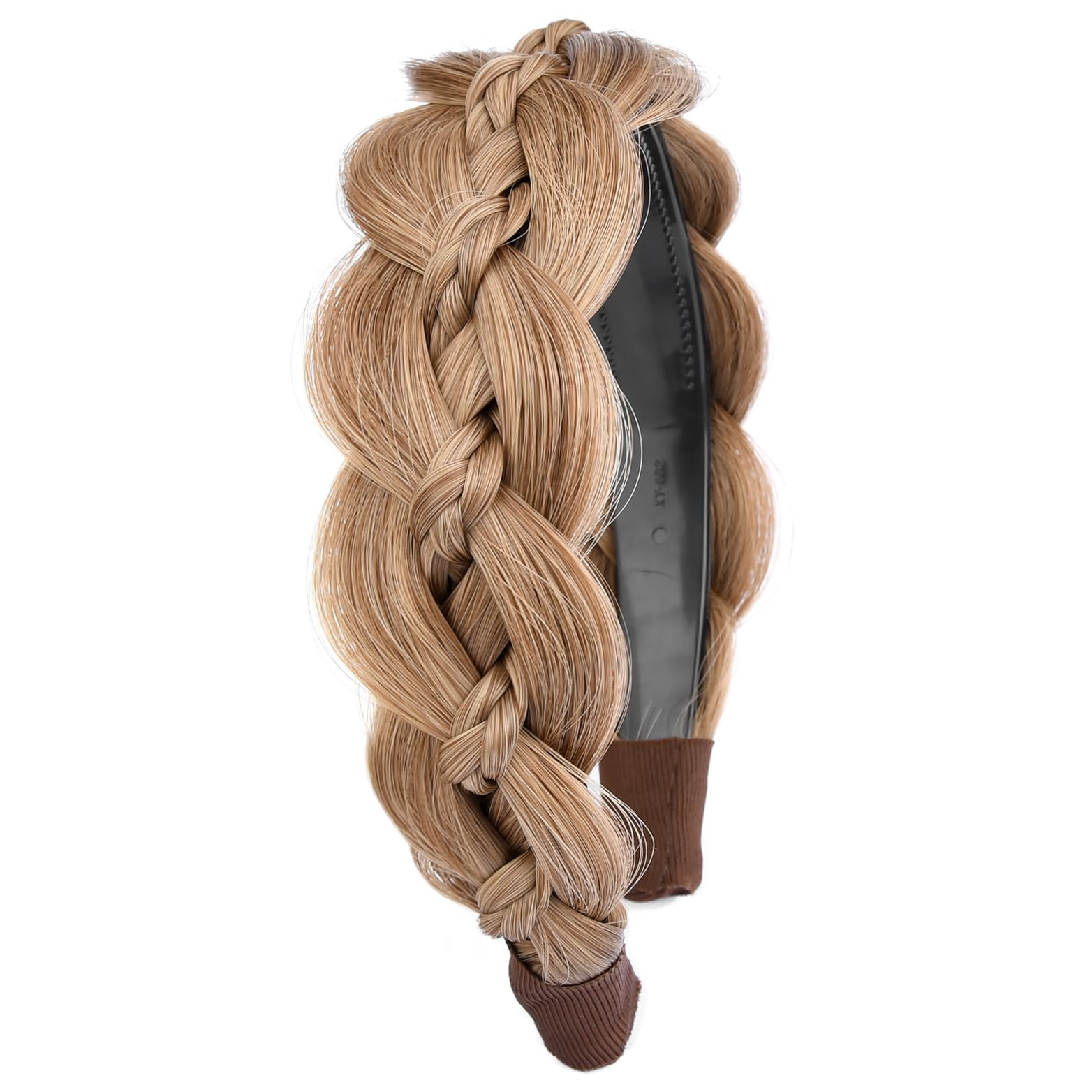 Bobiya Plaited Headband with Tooth Braid and Wide Hairband (Dirty Blonde, One Size)