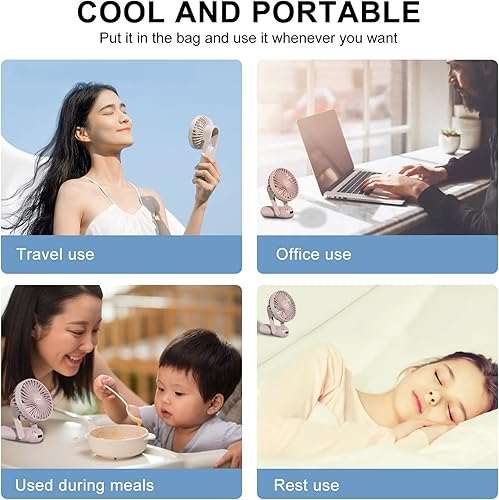 Miniatura 7 de SiuSiuG Mini ventilador de mano plegable con banco de energía batería recargable de 10000 mAh 96 horas de funcionamiento 3 velocidades
