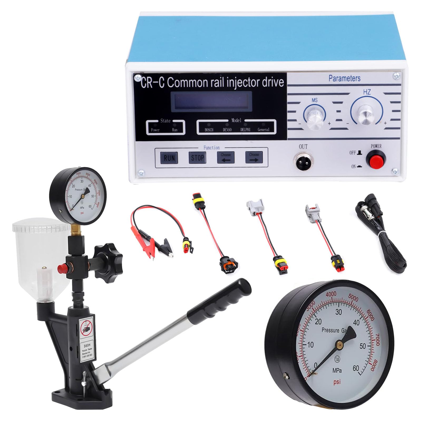 Eiwitany Cr-C Diesel Injector Tester Kit - Multifunctional Common Rail Injector Testing Machine With S60h Fuel Nozzle For Accurate Diagnostics