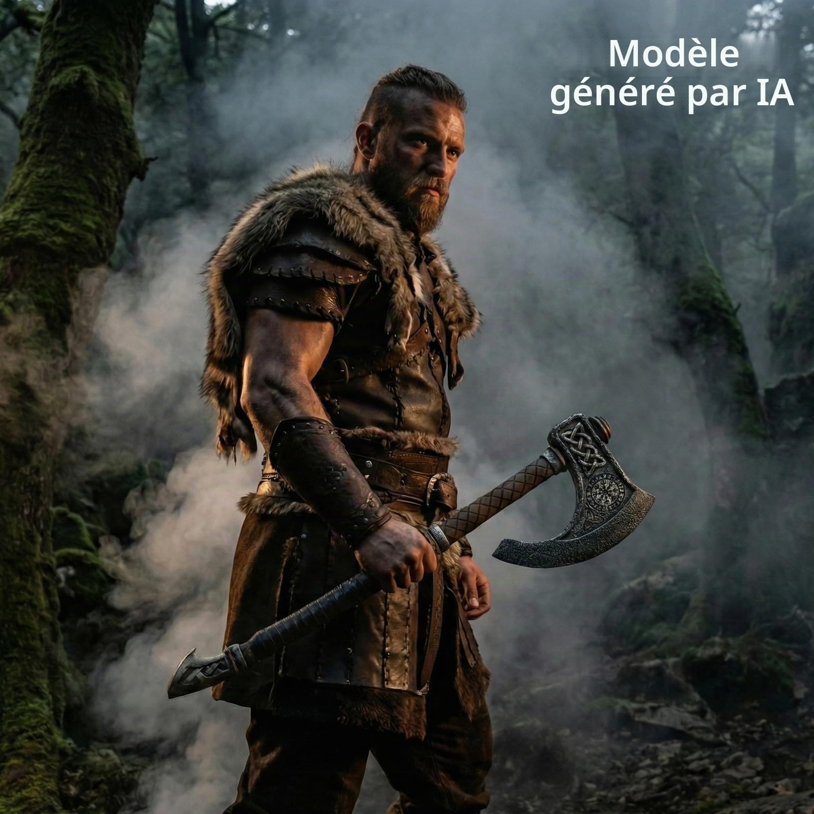 LOOYAR Hache de combat en mousse Viking Aegishjalmur Valknut - Accessoire inspiré de la mythologie nordique pour Halloween
