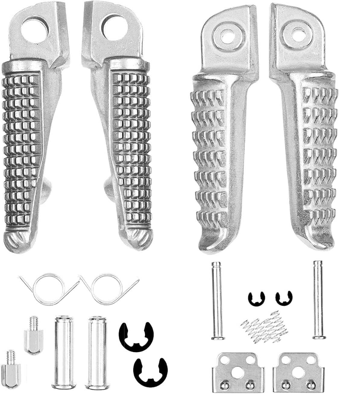 Front Rear Foot Pegs Fits for ZX6R 2003-2011, Z750 Z1000 2007-2012, ZX14 2006-2013, ZZR1200 2000-2006, ZX-10R 2004-2012, ZX-9R 1998-2003 ((76+77)-W)