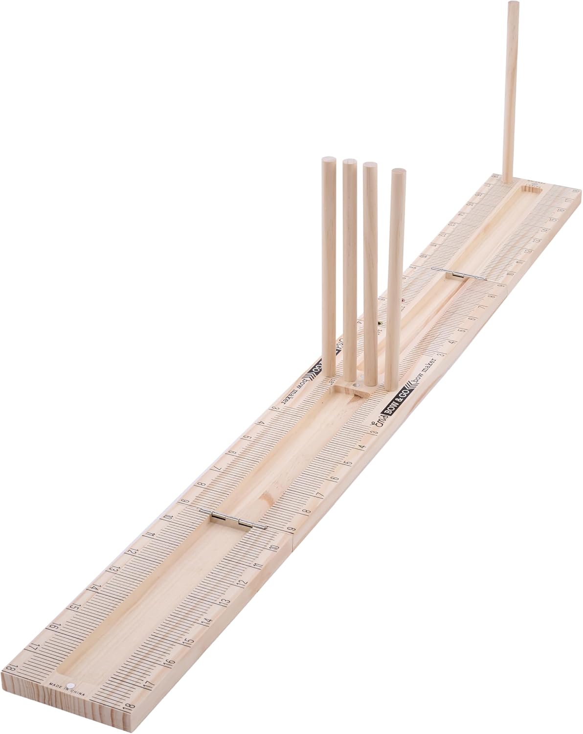 Craig Bachman 36.25-Inch Solid Wood Bow Maker with Folding Ends, Em's Bow and Go Tool for Custom Wreath Bows, Gift Toppers, and Floral Design, MT1086