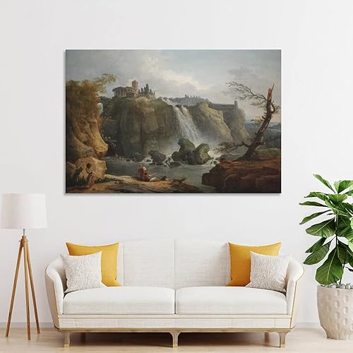 Miniatura 4 de Hubert Robert - The Falls of Tivoli, 1768 Canvas Art Poster and Wall Art Picture Print Modern Family Bedroom Decor Posters 16x24inch(40x60cm)
