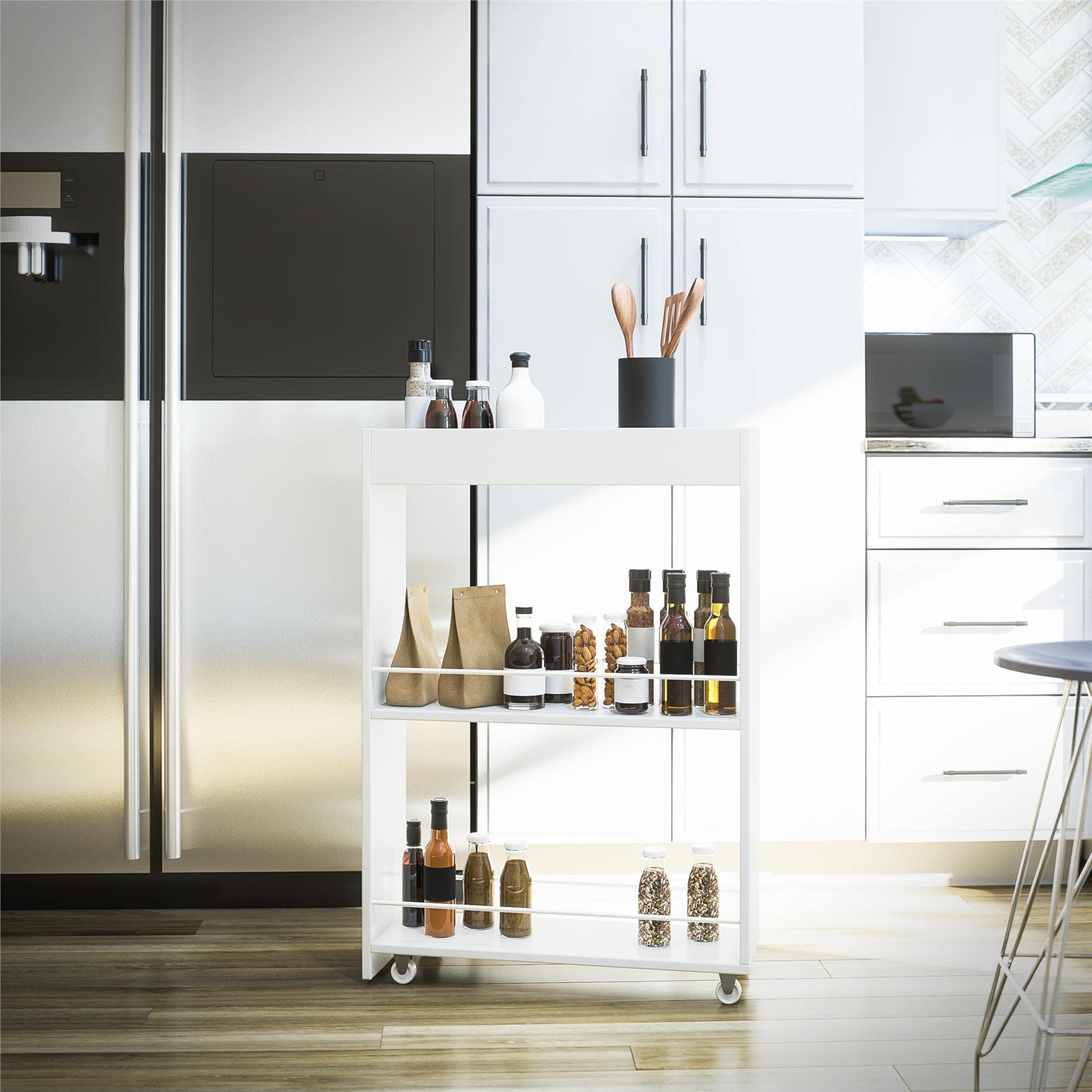 Ameriwood HomeTrestle Laundry Cart, White