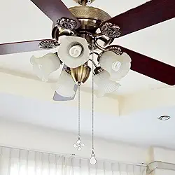 Extensão de corrente de puxar para ventilador de teto, interruptor de luz de ventilador de metal, extensor de corrente com pingente, corrente de interruptor de ventilador ajustável para lâmpada e