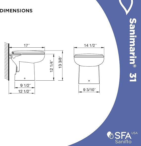 SANIFLO SN31 - Sani Marine Electric Massaging Toilet - 24V - #062