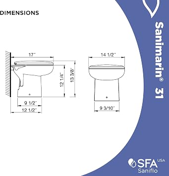 SANIFLO SN31 - Sani Marine Electric Massaging Toilet - 24V - #062
