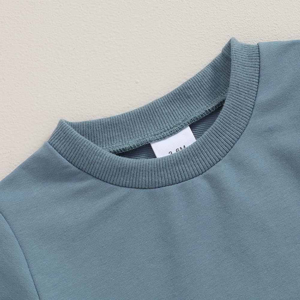 Thorn Tree Toddler Boys Clothes Set Short Sleeve T-shirt Top Elastic Waist Pocket Shorts Solid 2Pcs Outfits - Image 3