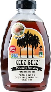 KEEZ BEEZ 100% Natural Raw Black Honey – Wildflower 32 fl oz (2 lb) in Squeeze Bottle – Organic, Non-GMO, Kosher Certified, Bulk Family Size, Perfect for Recipes and Baking
