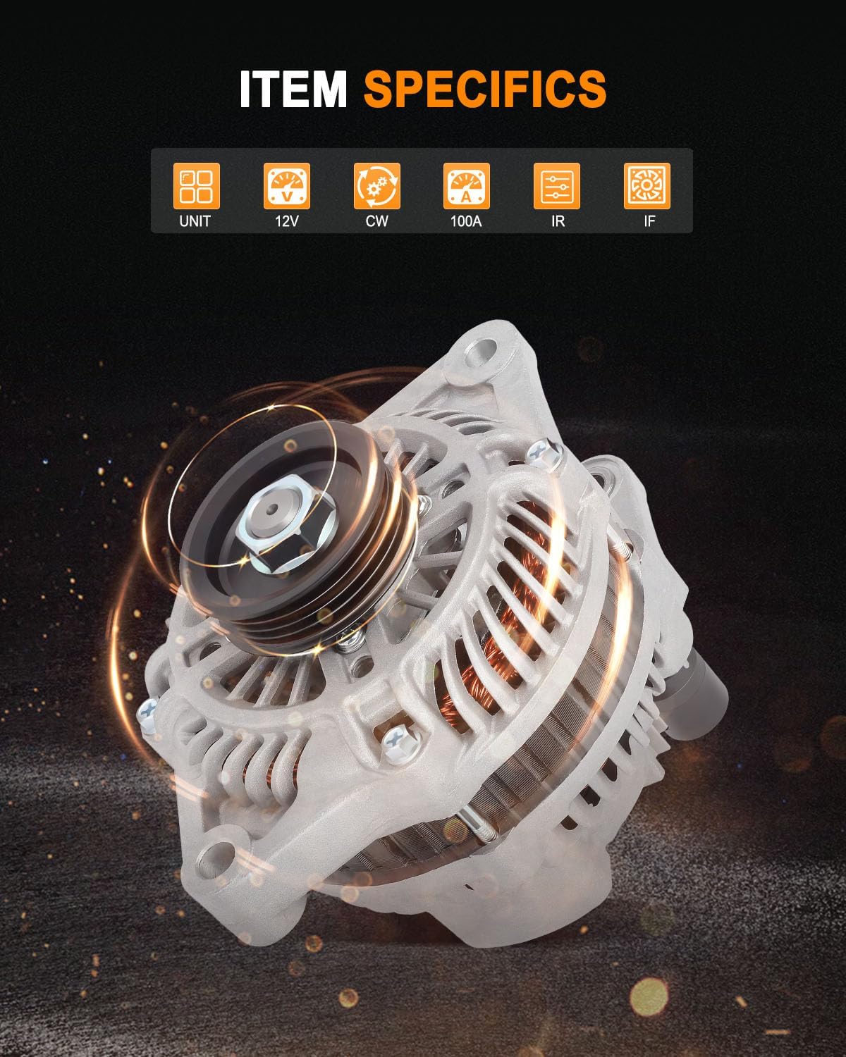 New Alternator Fit for 2006 2007 2008 2009 2010 for Chrysler PT Cruiser 2.4L, Replace OE 11230,AMT0150,A2TG0791,5033343AA,A2TG0791, A2TG0791ZC