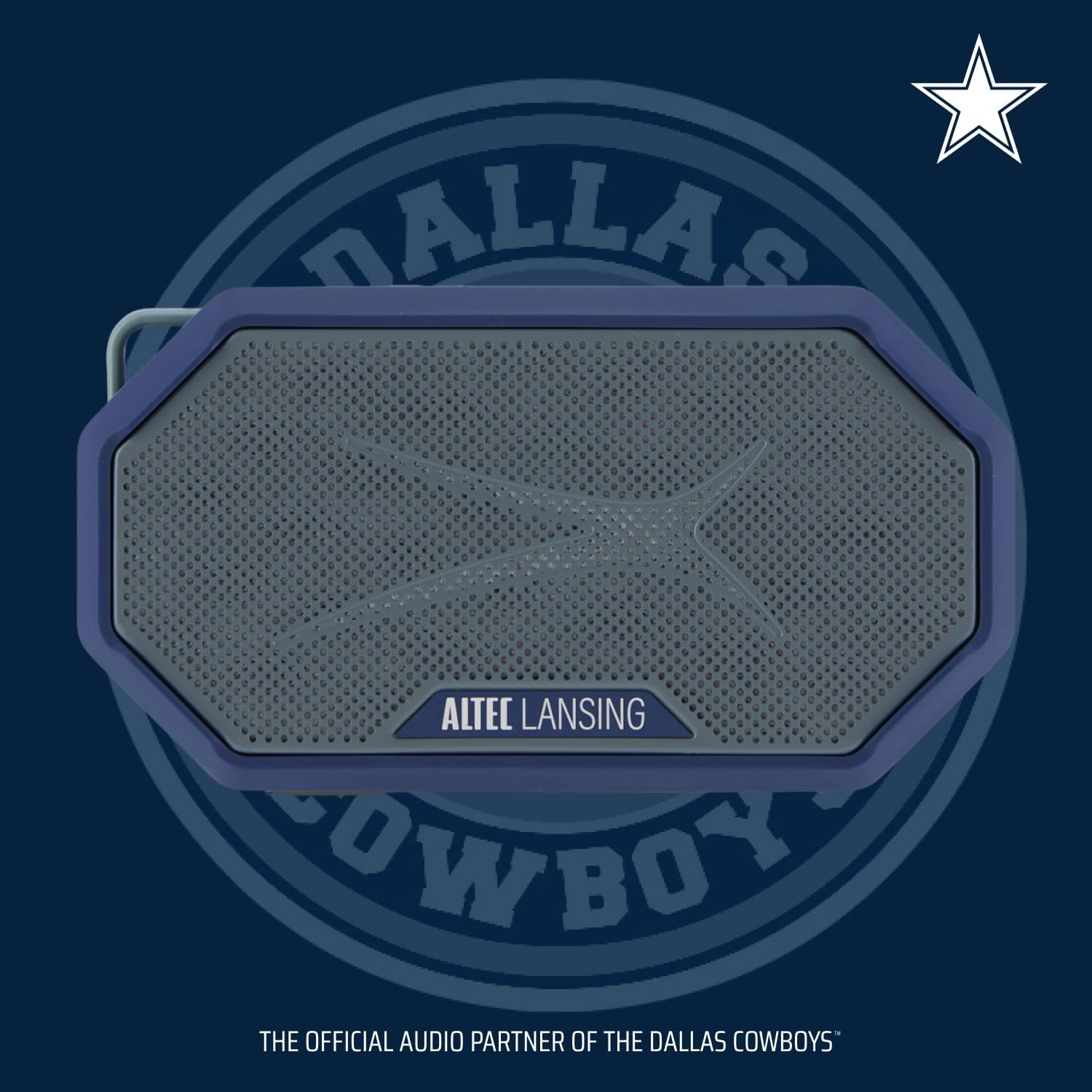 Altec Lansing x Dallas Cowboys - Portable Bluetooth Speaker HYDRAMINI 2.0, IP67 Waterproof, 8W Output, 12h Playtime, USB-C Quick Charge, Voice Assistant Integration (Dallas Cowboys)