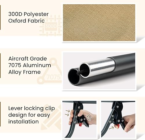 Miniatura 2 de ONETIGRIS SUPRAGRIS - Catre de campamento, soporta hasta 400 libras, cama plegable ligera y cómoda para acampar, senderismo, mochileros, viajes,