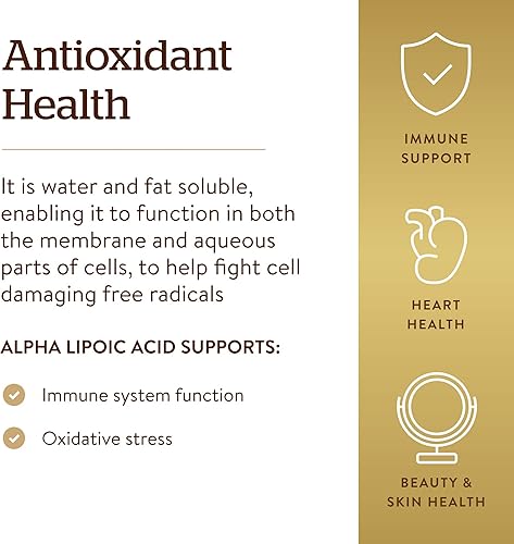 Miniatura 4 de Solgar ácido alfa lipoico 200 mg 50 cápsulas vegetales  Apoyo antioxidante  Ayuda a reciclar el glutatión vitamina C y E CoQ-10  Sin OMG vegano sin