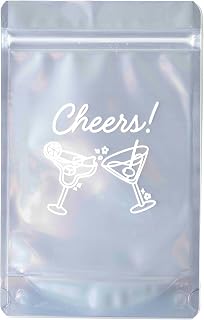 Casey Aileen Cheers Bags – 12 Pack (8"x5") - Ziplock Party Favor Bags - Resealable Mylar Pouches for Recovery Kits, Bachelorette, Wedding, or Birthday Party Gifts