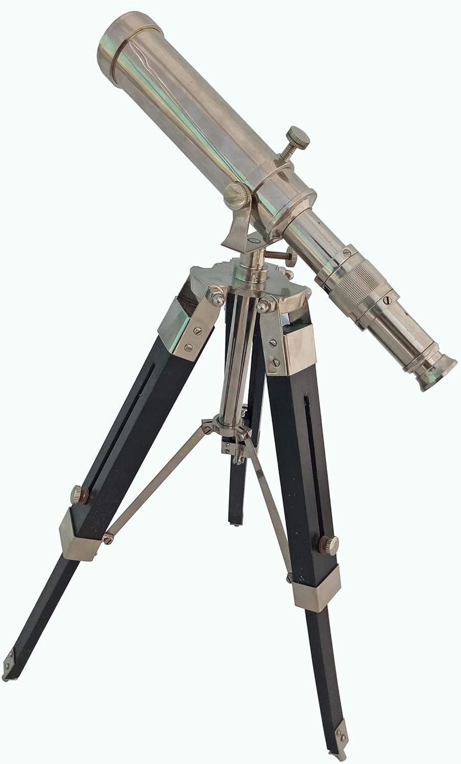 – Antique Brass Single Barrel Telescope Griffith Astro with Wooden Tripod Stand | Vintage-Inspired Nautical Telescope for Stargazing, Kids' Gift & Home Decor