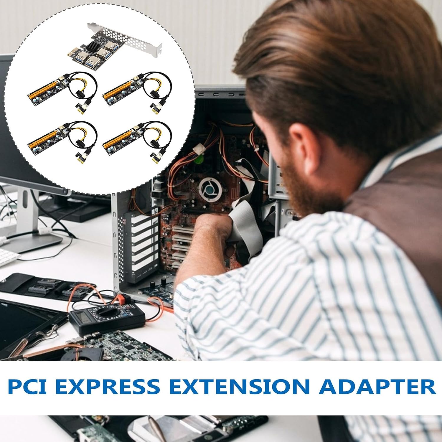Pci-e Extender 4-Port ABS Plug-in Board for Stable Expansion