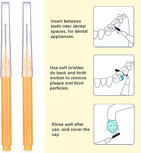 Miniatura 145 de Patelai 100 piezas de cepillos para limpiador, cepillo interdental, palillo de dientes, cabezal de hilo dental, hilo dental, higiene dental, hilo