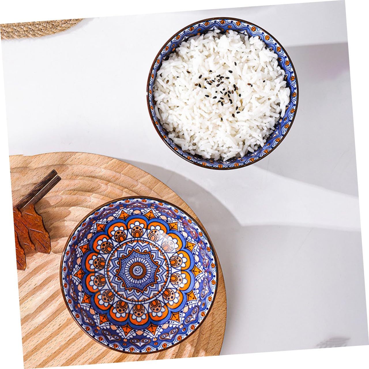 Cabilock Bol à Riz Bohème en Céramique, Lot de 4 Pièces Cuisine