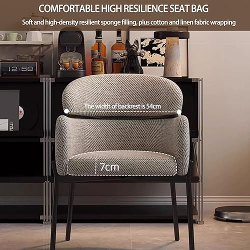 Miniatura 7 de Sillas de cocina de comedor con lino de algodón, juego de sillas de comedor con cojines, silla de sala de estar con almohadilla antideslizante