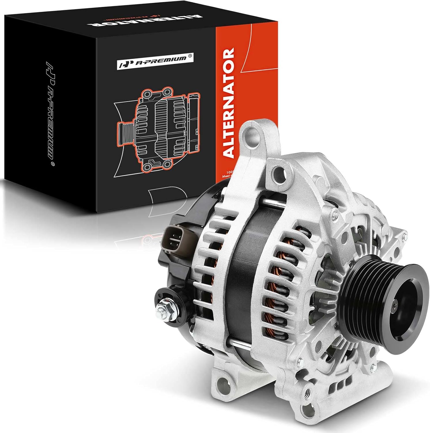 A-Premium Alternator Compatible with Toyota Land Cruiser 2008-2011/2013-2016, Sequoia 2008-2022 & Lexus LX570, 12V 180A CW 8-Groove Serpentine Pulley, Replace# 104210-6140, 27060-38050