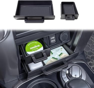 Upgrade 2PCS Center Console Storage Drawer Compatible with Toyota 4Runner 2014-2022 2023 2024 Accessories Cubbies Organizer Extra StorageABS Plastic