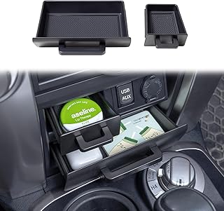 JKCOVER Upgrade 2PCS Center Console Storage Drawer Compatible with Toyota 4Runner 2014-2022 2023 2024 Accessories Cubbies Organizer Extra Storage(ABS Plastic)