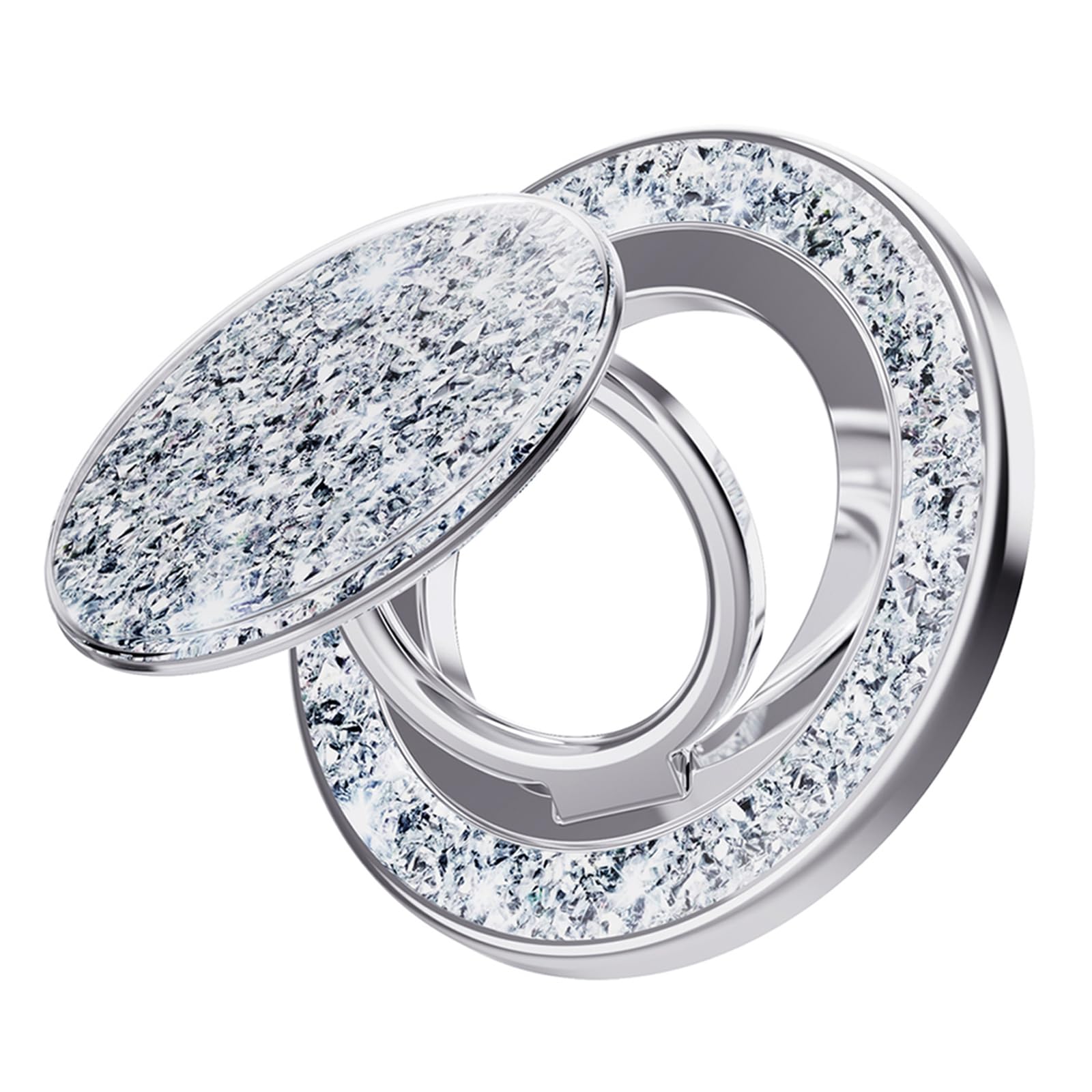 Soporte de Anillo Magnético Premium Glitter Plata para iPhone 2