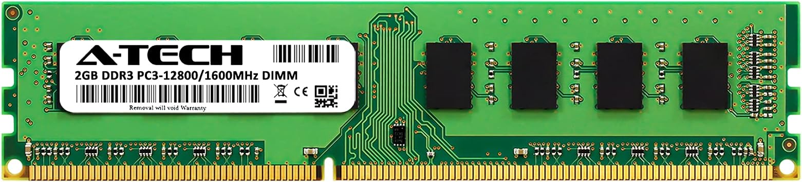 A-Tech 2GB DDR3 1600MHz PC3-12800 CL11 DIMM 240-Pin Non-ECC UDIMM Desktop RAM Memory Module