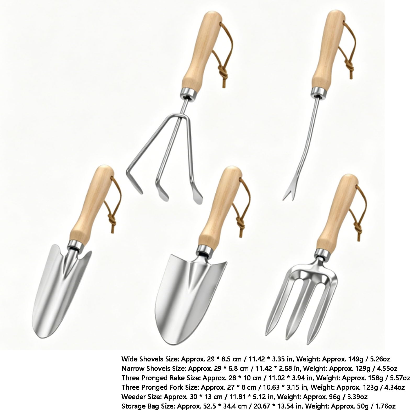 Set di Attrezzi da Giardino in Acciaio Inossidabile, Kit da Giardinaggio 6 Pezzi con Custodia, for Cura di Piante, Vasi, Orto e Giardino (6PCS)