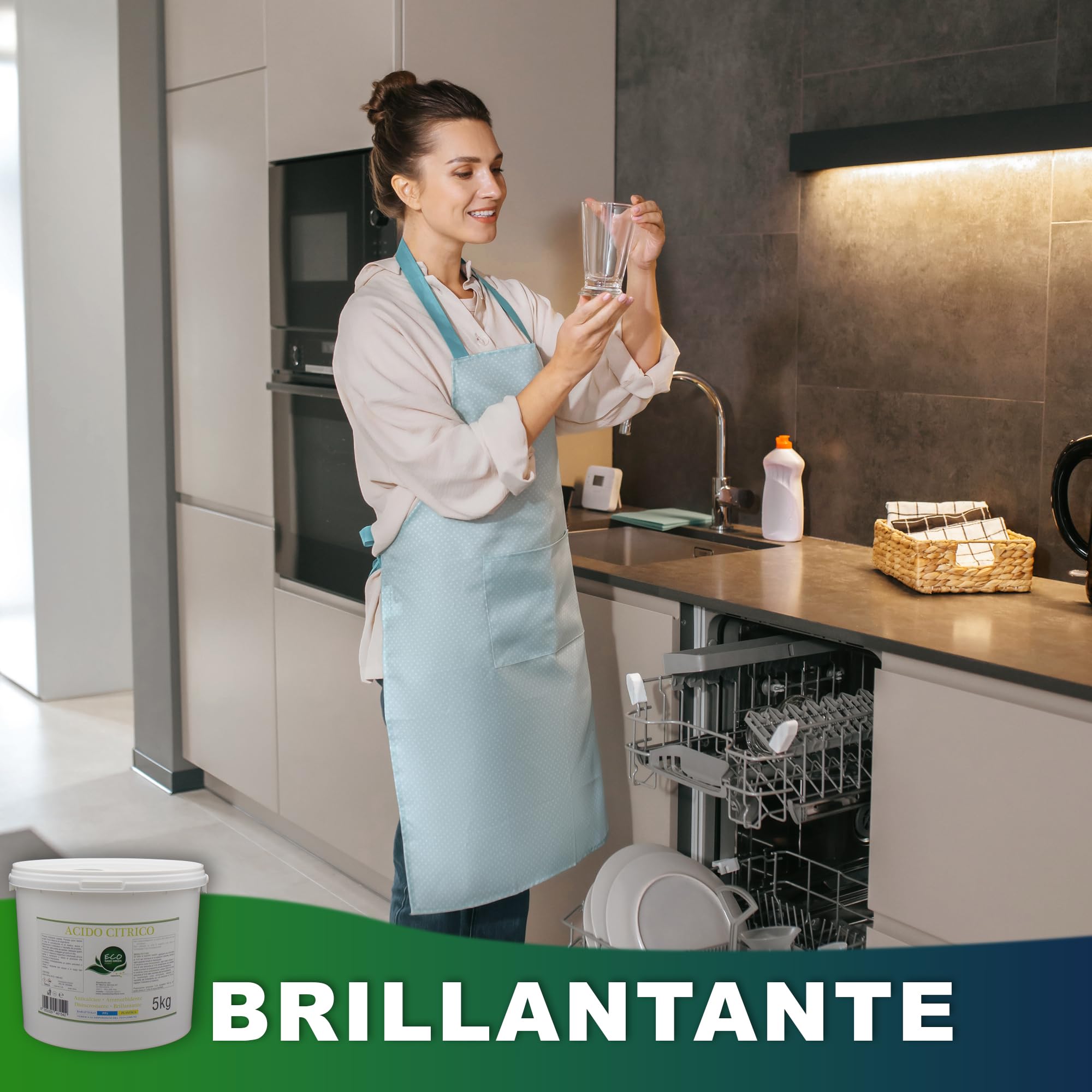 Zitronensäure 5 kg für die Waschmaschine zur Reinigung - Natürlicher Entkalker für die Spülmaschine - inklusive kostenloser Probe Allzweckwaschmittel