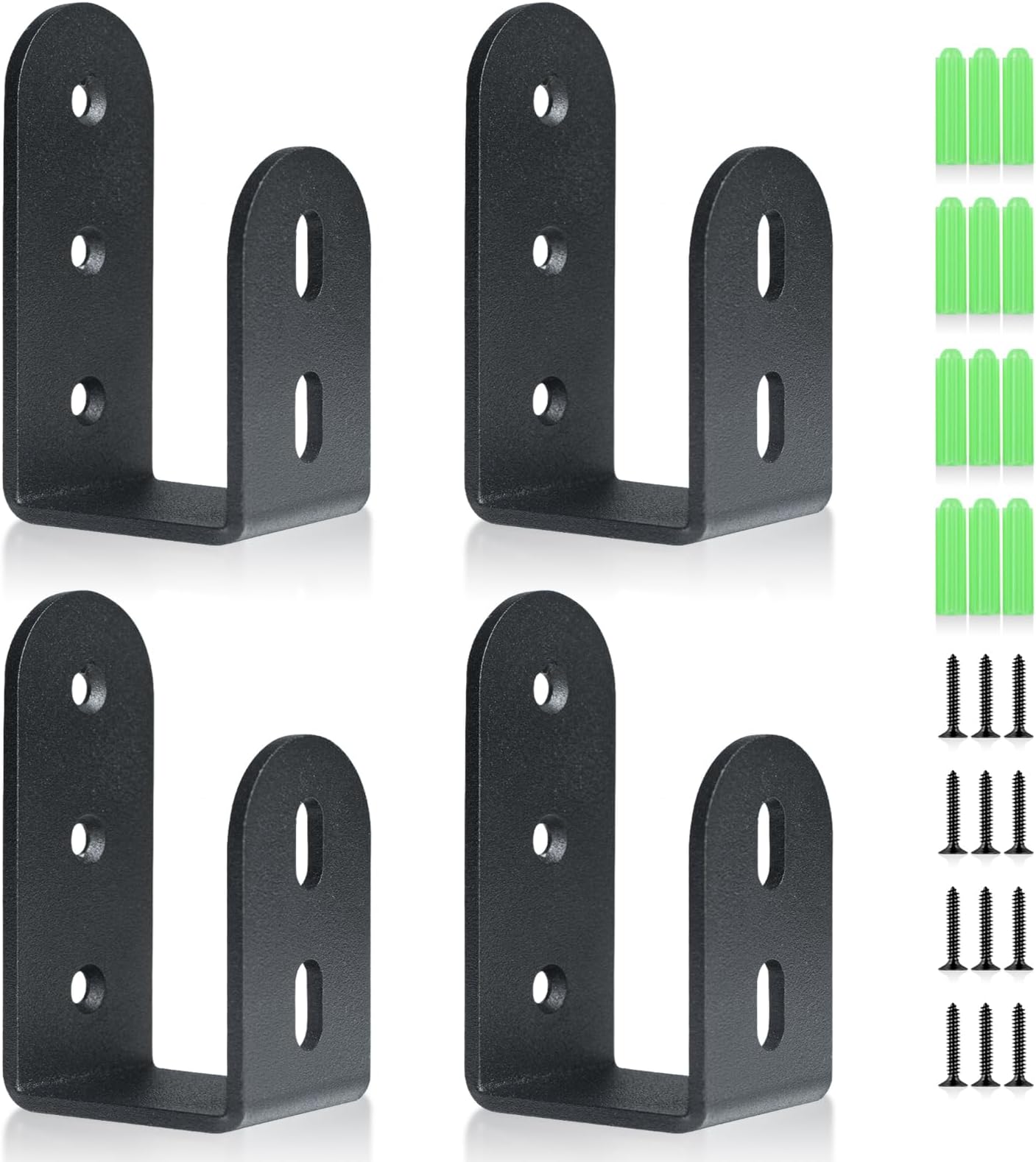 MDPLY 4 Pack Bunk Bed Ladder Hooks, Inside Width 1" Black