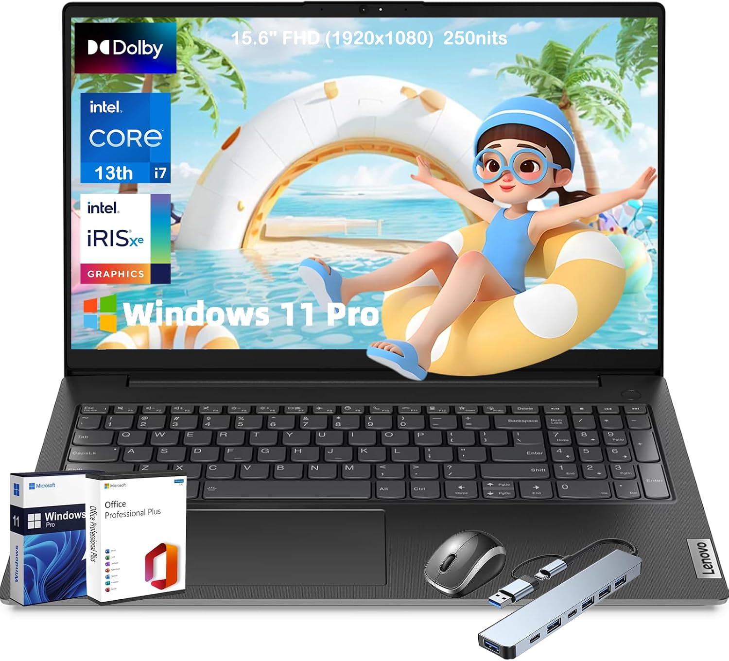 Lenovo V15 Premium Business Laptop – 15.6″ FHD Display, IntelCore i7-1355U Processor, Wi-Fi 6, Numeric Keypad, HDMI, RJ45, Windows11 Pro, Office Lifetime (40GB RAM, 1TB SSD) Lenovo V15 Premium Business Laptop – 15.6″ FHD Display, IntelCore i7-1355U Processor, Wi-Fi 6, Numeric Keypad, HDMI, RJ45, Windows11 Pro, Office Lifetime (40GB RAM, 1TB SSD)