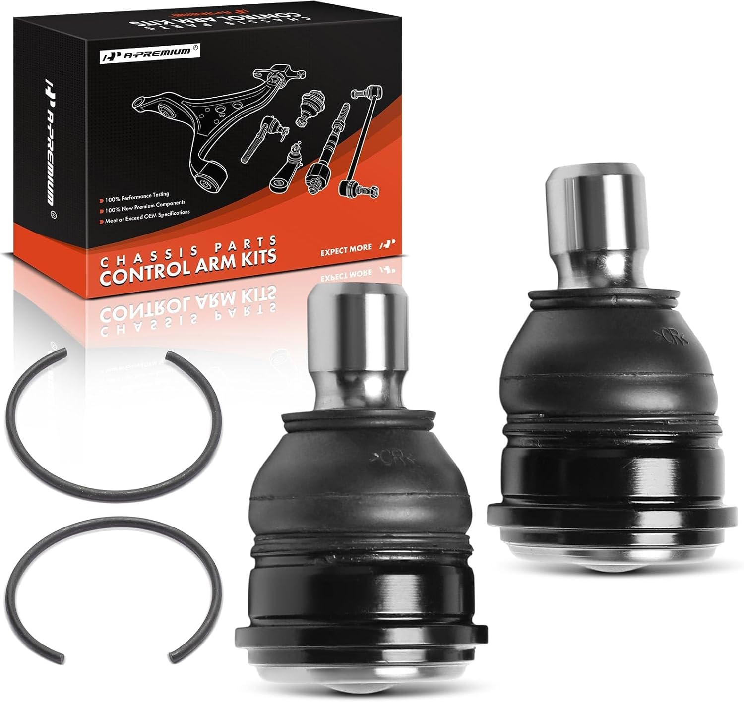 A-Premium 2 x Front Lower Ball Joints, Compatible with Ford Fiesta 2011-2019, EcoSport 2018-2022 & Mazda 2 2011-2013