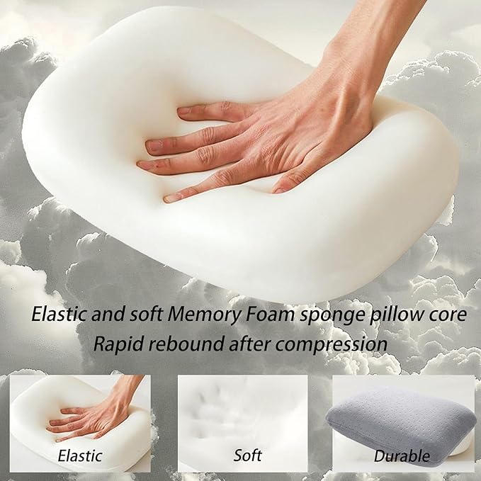 Almohada de viaje viscoelástica pequeña gris claro miniatura 5