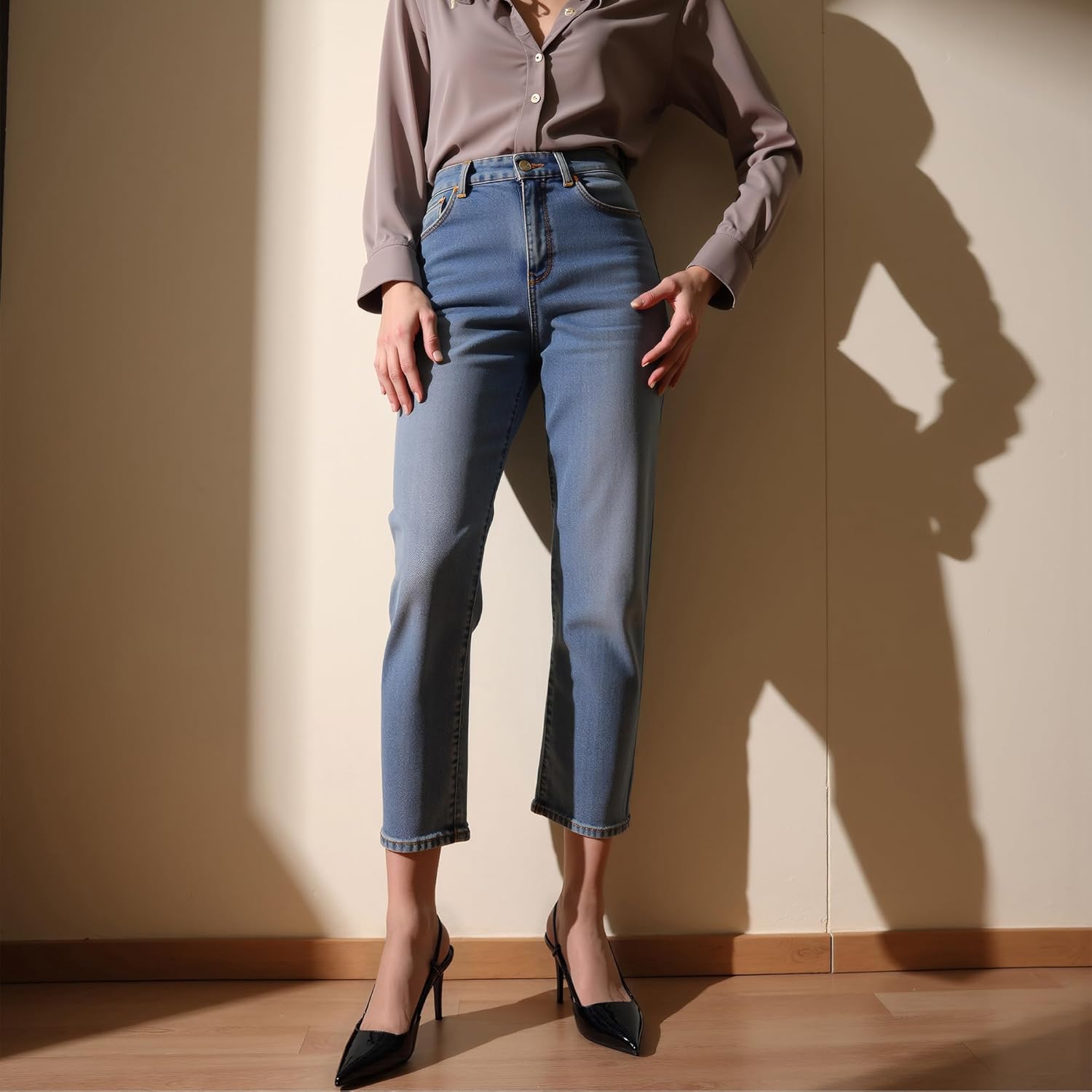 Closed Toe Slingback Heels Women Pumps Strappy Pointed Toe Stiletto Heels for Women Wedding Party Dress Shoes - Image 2