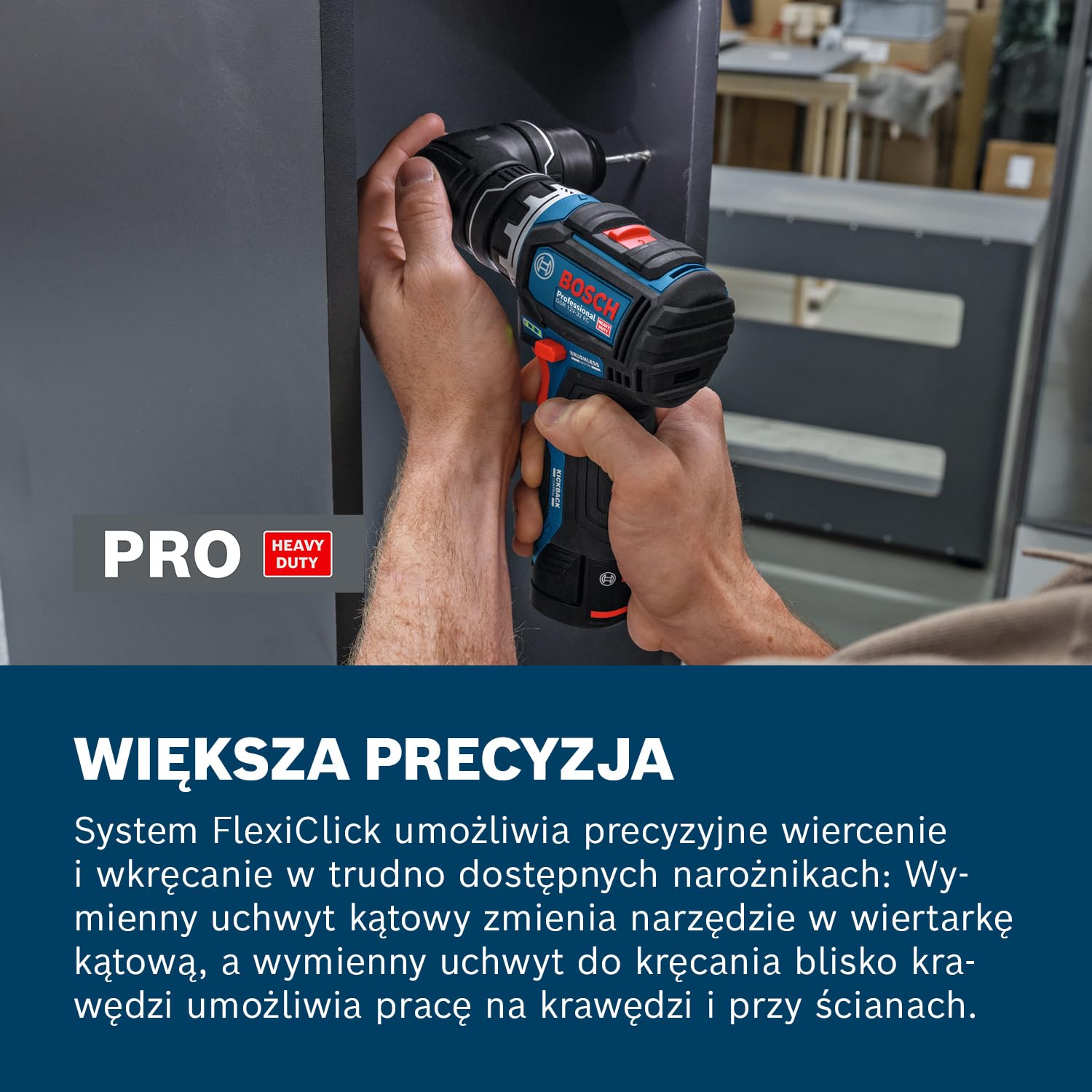 Bosch PRO 12V System Wiertarko-wkrętarka akumulatorowa GSR12V-32FC (wymienne uchwyty: GFA 12-M, GFA 12-X, GFA 12-E, GFA 12-W, GFA 12-H, rękojeść dodatkowa, ogranicznik głębokości, walizka L-BOXX)