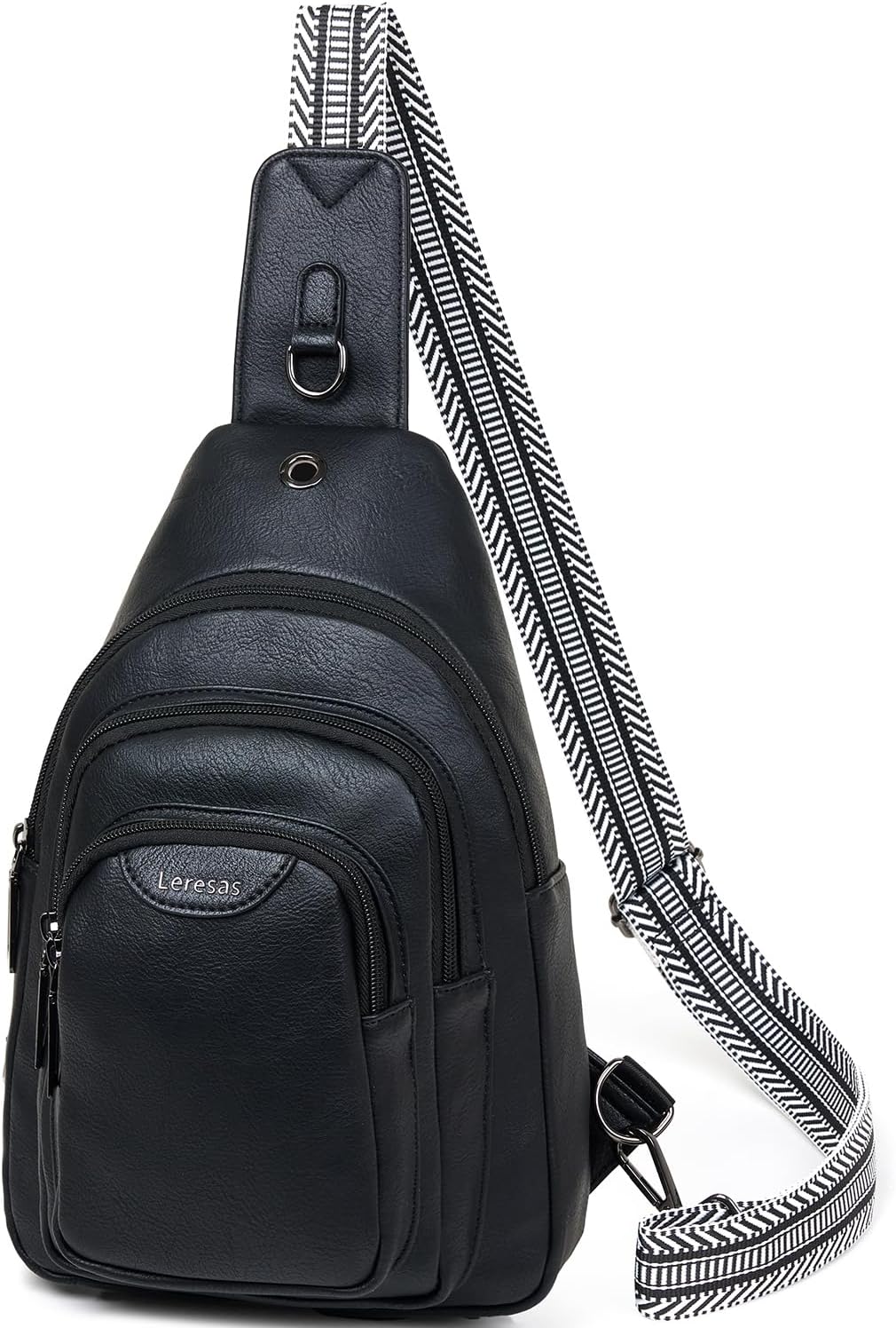 10L Crossbody Sling Bag for Women Men Anti Theft Cross Body Fanny Pack Belt Bag Purse Gifts for Women Faux Leather, Black - Image 10