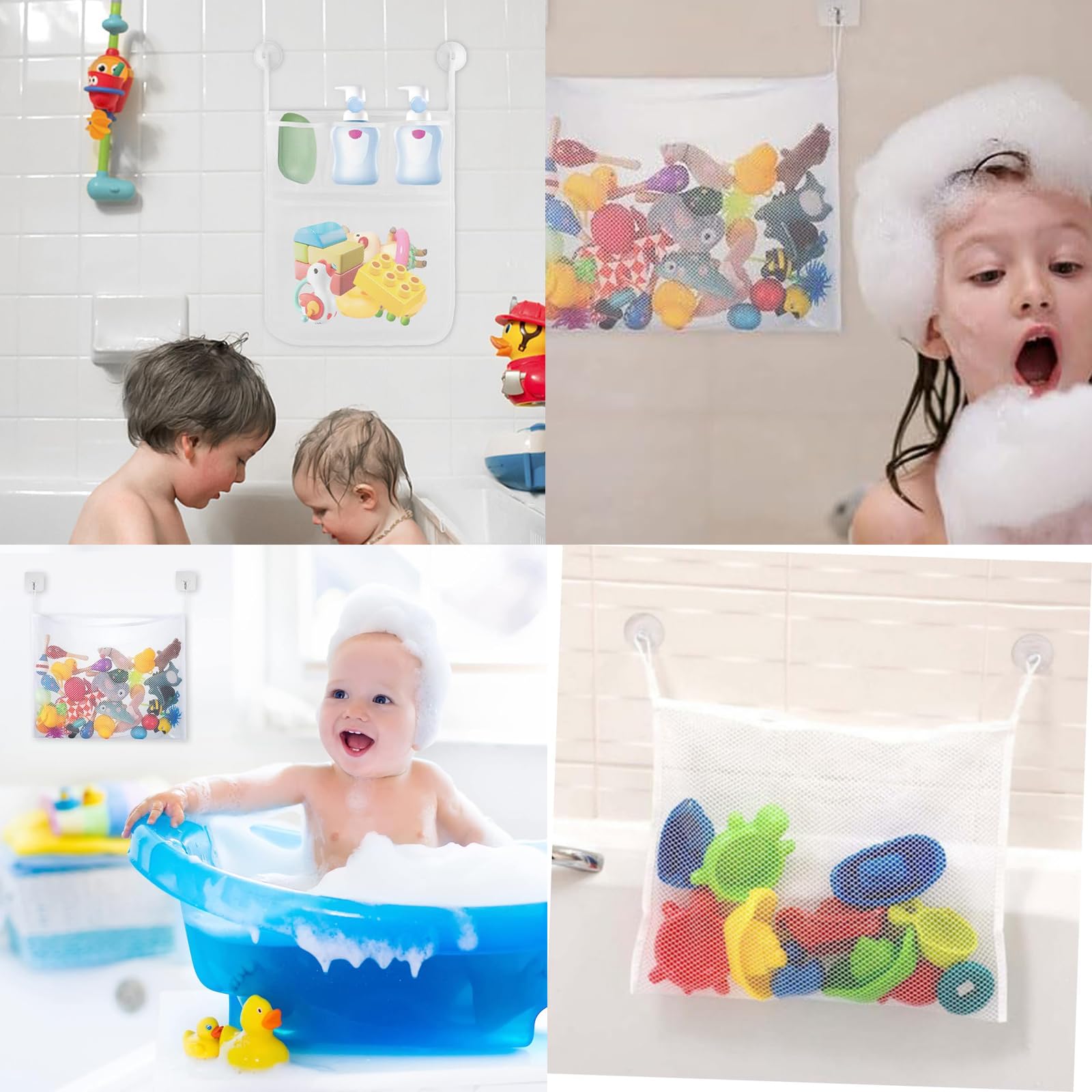 Bath Toy Storage, 2 Pcs Bath Toy Net, Bath Toy Organizer Bathroom Storage Net - Image 4
