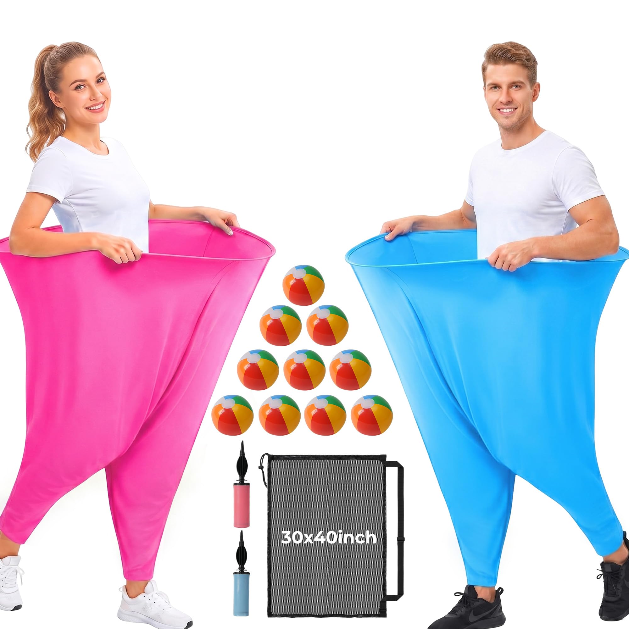 Granny Pants Yard Game, Granny Pants Outdoor Game with Oversized Pants, Bouncy Balls, Pumps &amp; Storage Bag, Backyard Games for Adults, Family Reunion, Carnival Field Day Events Toss Games
