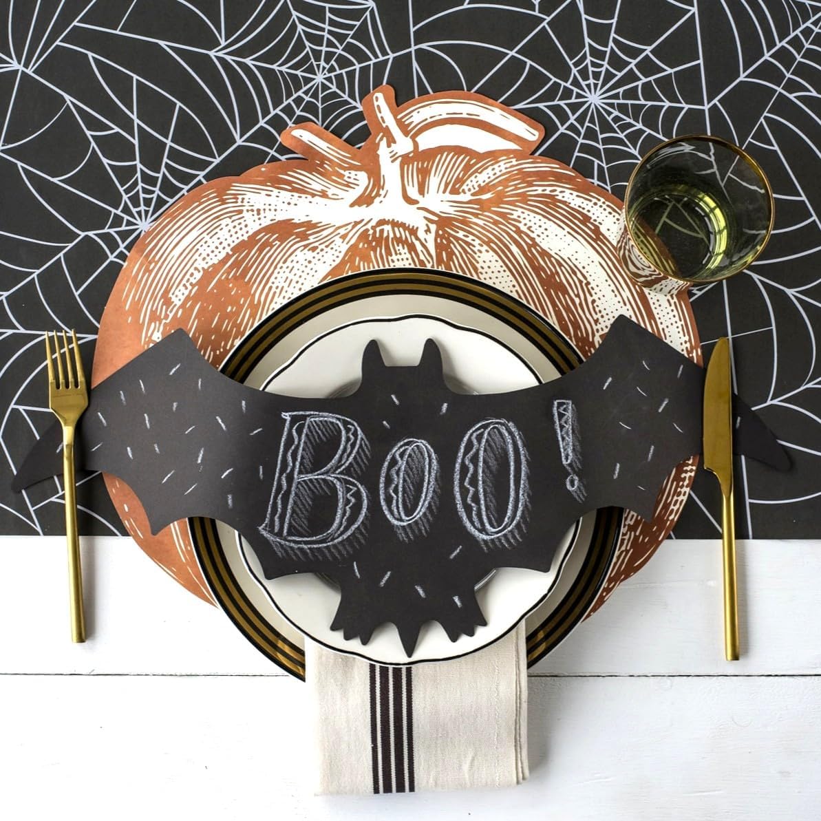 Die Cut Pumpkin Paper Placemat Set of 12 American Made
