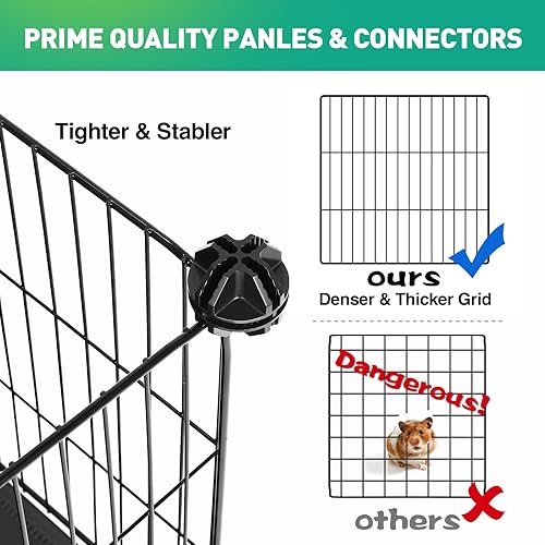 Vista 6 de Corralito para mascotas de 41 paneles, 35.4 pulgadas de largo x 23.6 pulgadas de ancho x 23.6 pulgadas de alto, corral de animales pequeños con 2