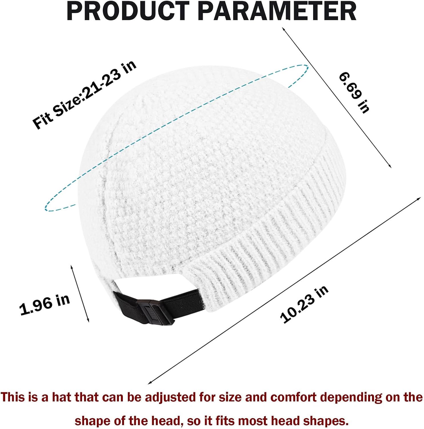 Mens Brimless Hats Docker Beanie Skull Caps Unisex Winter Warm Beanie Adjustable Leather Buckle Street - Image 4