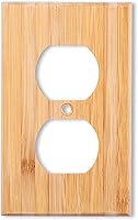 Vista 18 de 4 placas de interruptor de luz de palanca simple de madera maciza de 4.5 x 2.76 pulgadas, cubierta de interruptor de luz de bambú de calidad