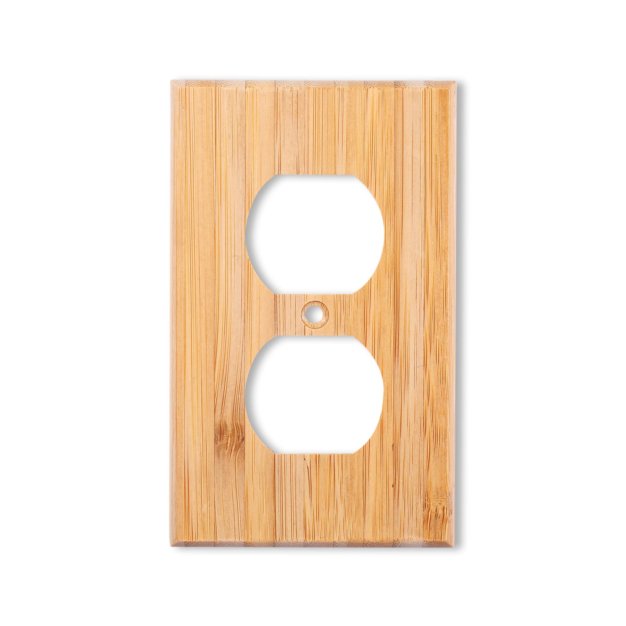 Solid Wood Double hole Outlet Light Switch Plate 4.5" X 2.76" Bamboo Light Switch Cover Quality Raw Wooden Decorative Bedroom Kitchen Home Decor (Double hole Outlet)-image-17