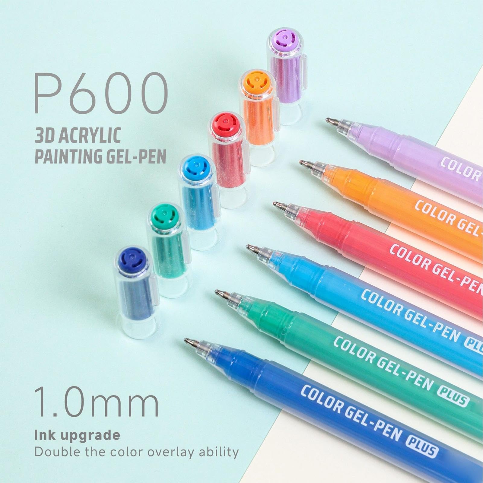 Acrylfarben Gelstifte Set - 23 x 16,5 x 4,4 cm, 36/54 Farben, Zeichenmarker für ABS Stoff, 1,0 mm Spitze | Mehrzweck-Gelstifte für Zuhause, Schule, Handwerk,
