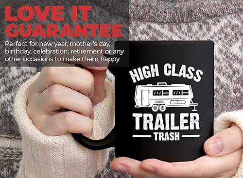 Miniatura 7 de Taza de café RV Camper de 11 onzas, color negro, basura de remolque de clase alta, camping, aventura, viajes, actividades de montaña y actividades